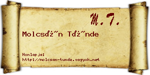 Molcsán Tünde névjegykártya